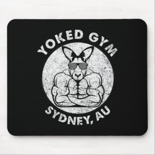 Weight Lift Yoked Gym Sydney Flex Muscle Kangaroo Mouse Pad