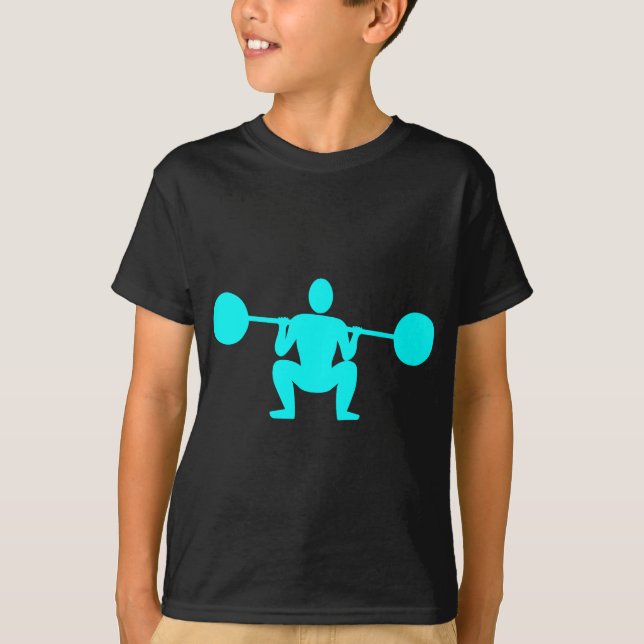 Weight Lifter 01 - Cyan T-Shirt (Front)