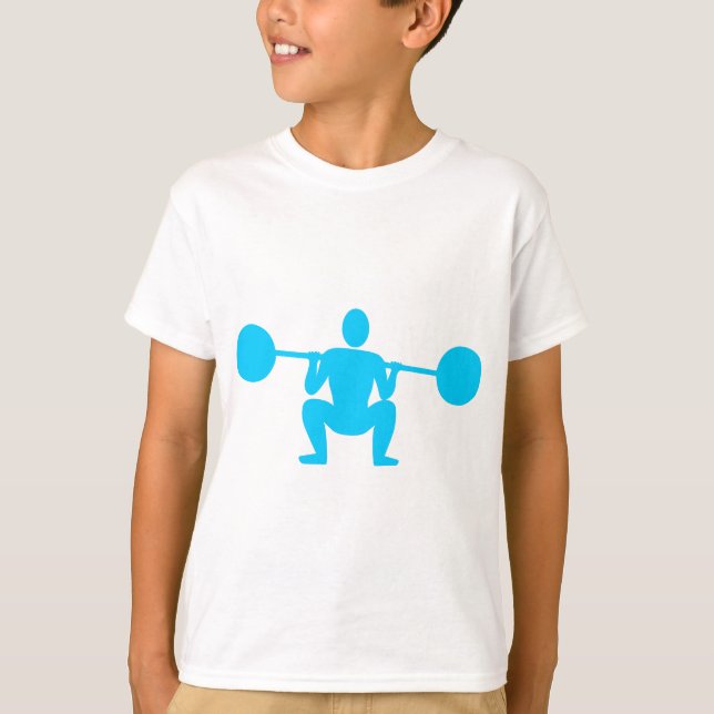 Weight Lifter 01 - Sky Blue T-Shirt (Front)