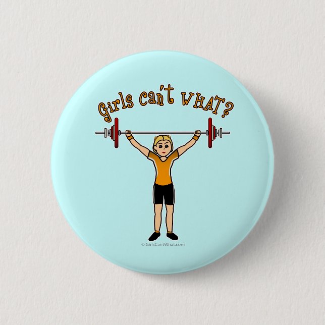 Weight Lifter (Blonde) 2 Inch Round Button (Front)
