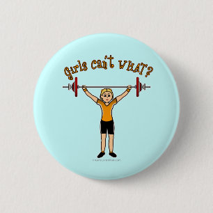Weight Lifter (Blonde) 2 Inch Round Button