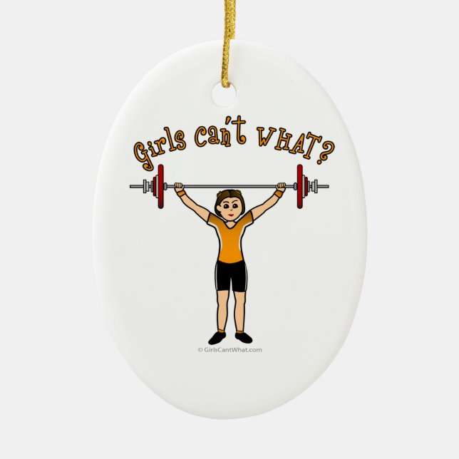 Weight Lifter (Light) Ceramic Ornament (Front)