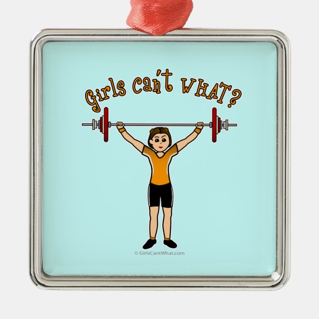 Weight Lifter (Light) Metal Ornament (Front)