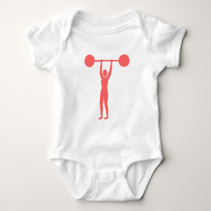 Weight Lifting 02 - Tropical Pink Baby Bodysuit