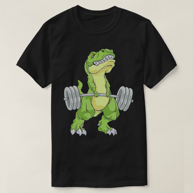 WEIGHT LIFTING Dinosaur Funny gift  T-Shirt (Design Front)