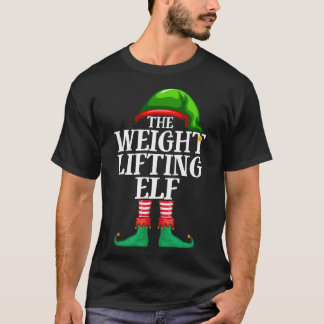 Weight Lifting Elf Matching Christmas Pajama T-Shirt