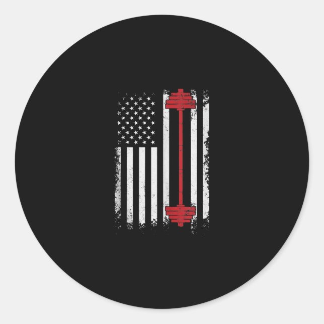 Weight Lifting Flat Gifts Workout, Gym Lover Classic Round Sticker (Front)