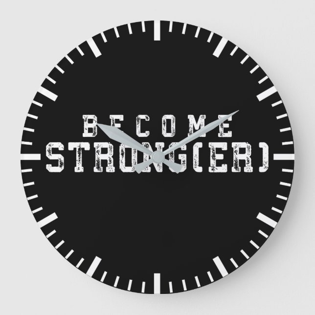 Weight Lifting Inspiration - Become Stronger - Gym Large Clock (Front)