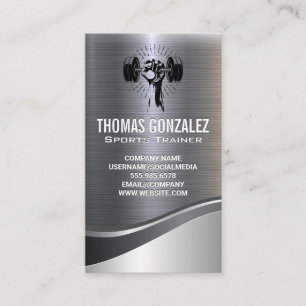 Weight Lifting   Metallic Background Appointment Card
