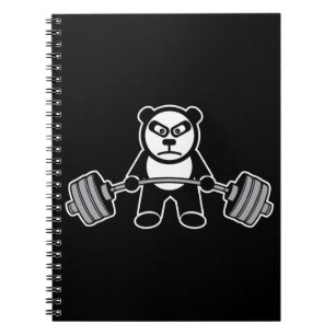 Weight Lifting Panda Bear Anime Cartoon - Workout Notebook