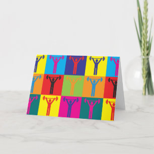 Weight Lifting Pop Art Card