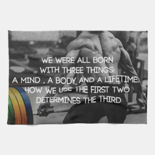 "Weight lifting" Workout Motivational Kitchen Towel