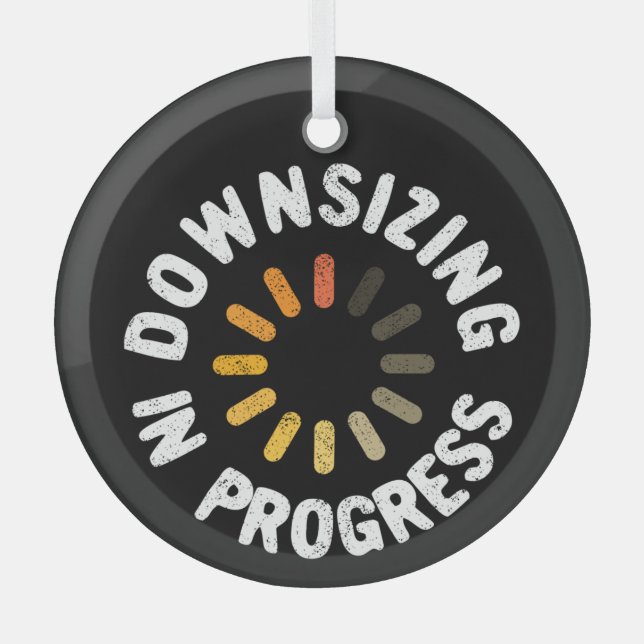 Weight Loss Action Plan Downsizing in Progress Glass Ornament (Front)