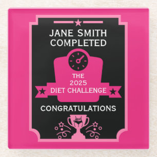 Weight Loss Congratulation Glass Coaster