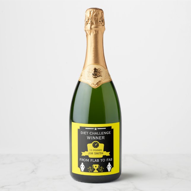 Weight Loss Congratulation Sparkling Wine Label (Front)
