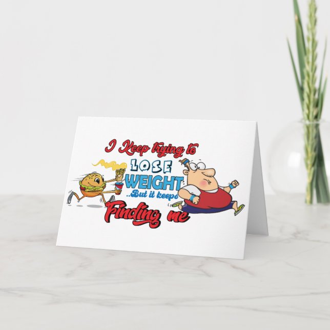Weight Loss Funny Cartoon Design Card (Front)