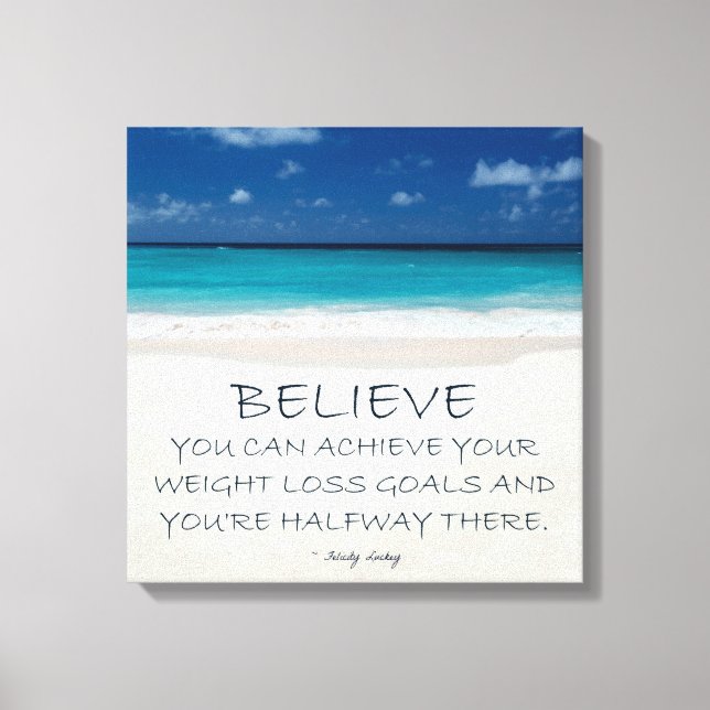 Weight Loss Motivational Canvas: Beach 08 Canvas Print (Front)