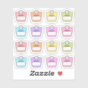 Weight Loss Scale Write-On Blank Labels Planner