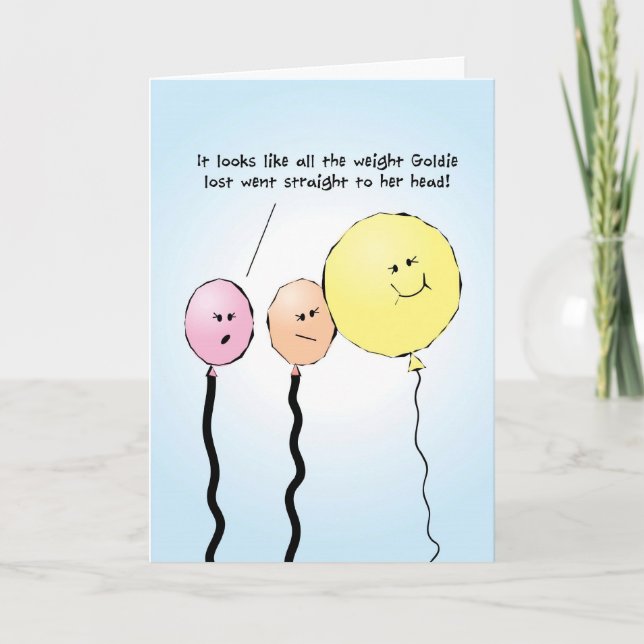 Weight Loss ,Way to Go, Balloon Greeting Card (Front)
