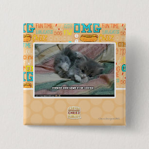 Weight of own cuteness 2 inch square button