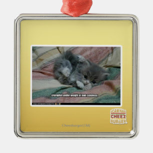 Weight of own cuteness metal ornament