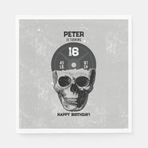 Weight Plate Skull Training Bodybuilding Birthday Napkin