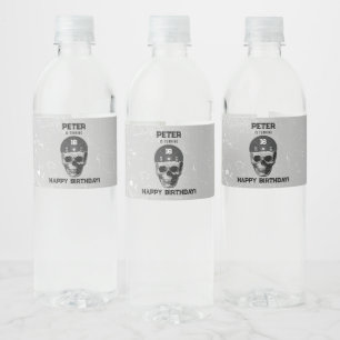 Weight Plate Skull Training Bodybuilding Birthday Water Bottle Label