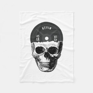 Weight Plate Skull Training Fitness Bodybuilding Fleece Blanket