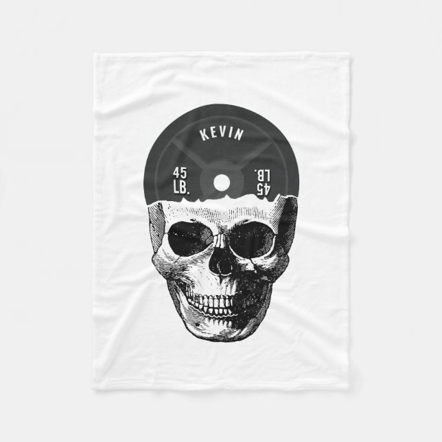 Weight Plate Skull Training Fitness Bodybuilding  Fleece Blanket (Front)