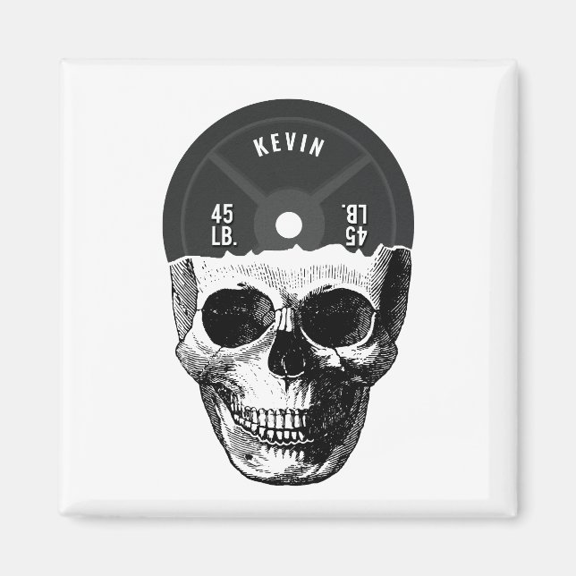 Weight Plate Skull Training Fitness Bodybuilding  Magnet (Front)