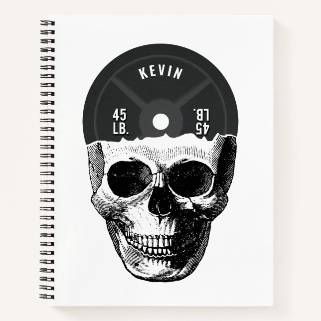 Weight Plate Skull Training Fitness Bodybuilding  Notebook (Front)