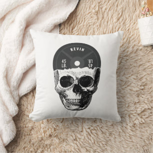 Weight Plate Skull Training Fitness Bodybuilding Throw Pillow