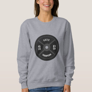 Weight Plate Training Fitness Bodybuilding Name Sweatshirt