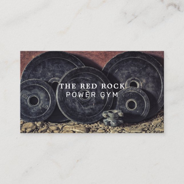 Weight Plates, Personal trainer, Gym Instructor Business Card (Front)