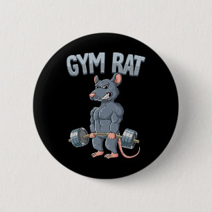 Weight Training Deadlift Gym Rat 2 Inch Round Button