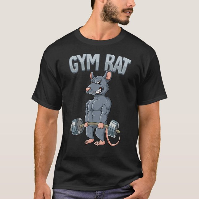 Weight Training Deadlift Gym Rat T-Shirt (Front)