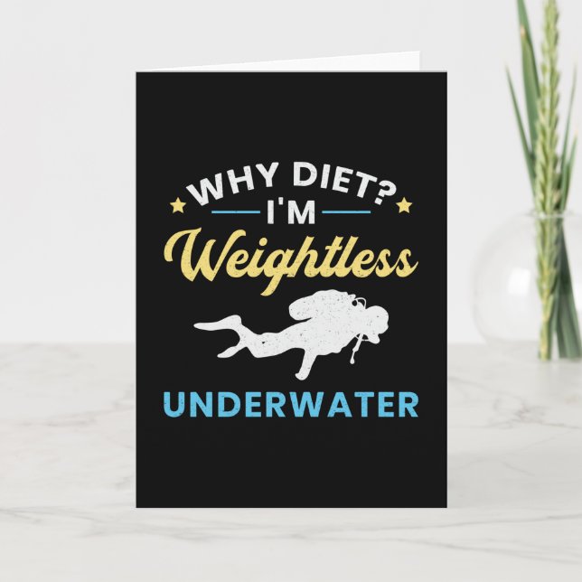 Weightless Underwater Scuba Diving Diver Ocean Card (Front)