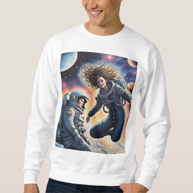 Weightless Wonder – Astronaut in Zero Gravity T-Sh Sweatshirt (Front)