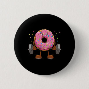 Weightlifing - Funny Fitness Workout Gym Donut Lov 2 Inch Round Button