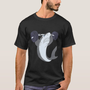 Weightlifing Shark Barbell Workout Gym Weightlifte T-Shirt
