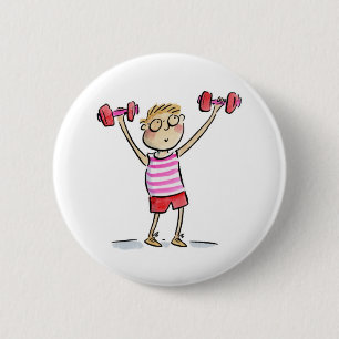 Weightlifter 2 Inch Round Button