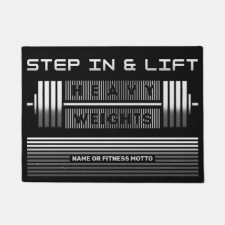 Weightlifter Barbell Fitness design for gym Doormat