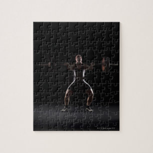 Weightlifter jerking weight jigsaw puzzle