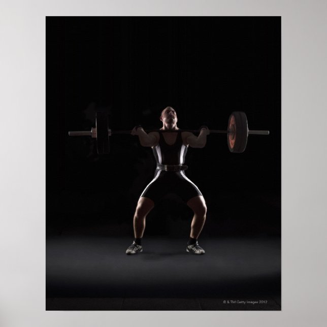 Weightlifter jerking weight poster (Front)