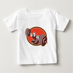 Weightlifter Lifting Barbells Cross-fit Retro Baby T-Shirt
