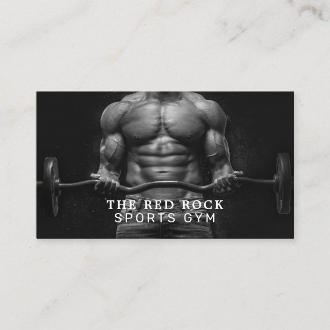 Weightlifter, Personal trainer, Gym Instructor Business Card (Front)