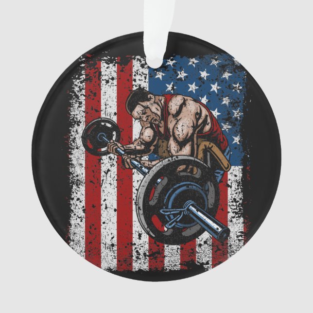 Weightlifter Preacher Curl Gym Ornament (Front)