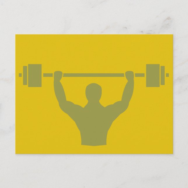 Weightlifter Workout T-shirt Graphic Postcard (Front)