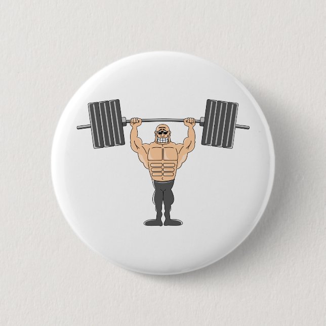 Weightlifting 2 Inch Round Button (Front)
