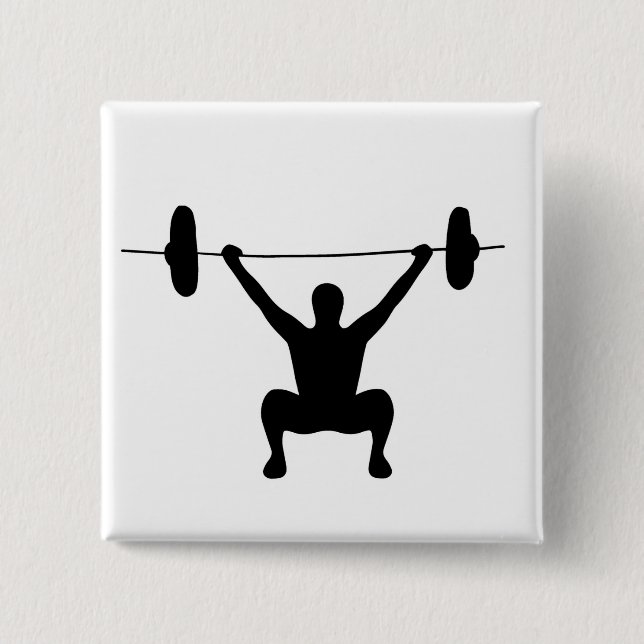 Weightlifting 2 Inch Square Button (Front)